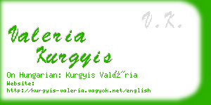 valeria kurgyis business card